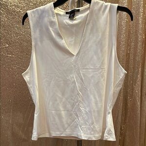 Tahari Classic White Tank Top